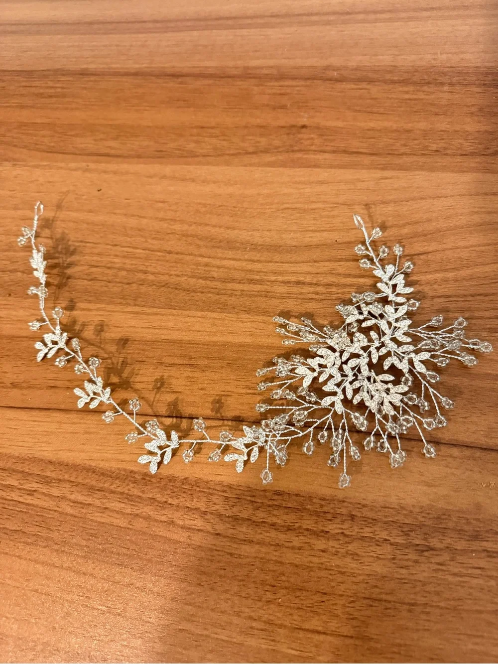 Delicate Silver Leaf Bridal Hair Vine